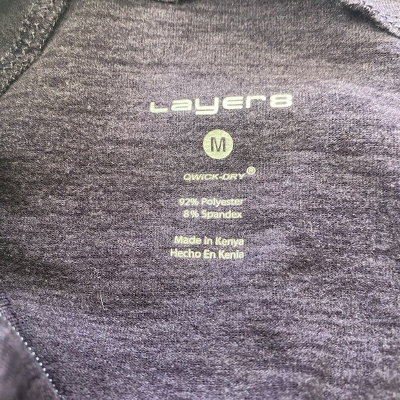 Layer 8 Women's Athletic Performance Top Long Sleeve Purple Size M Quick Dry - Picture 10 of 13